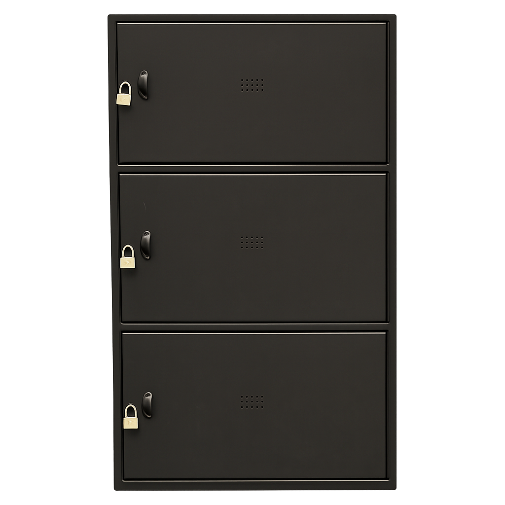 Front view of Trolley Lockers with all doors closed