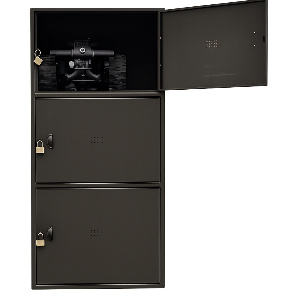 Front view of Trolley Lockers