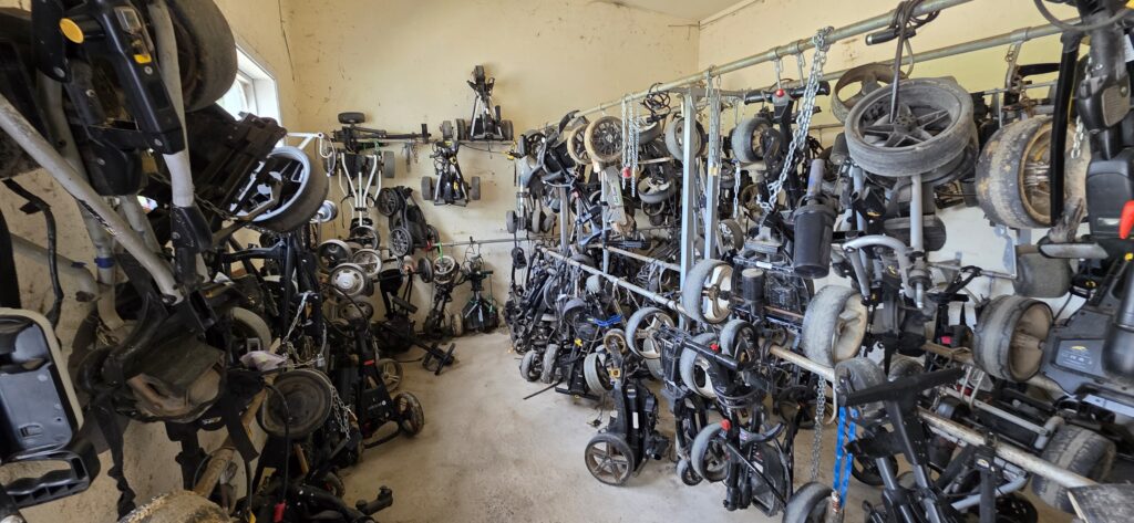 Storage room for golf trolleys