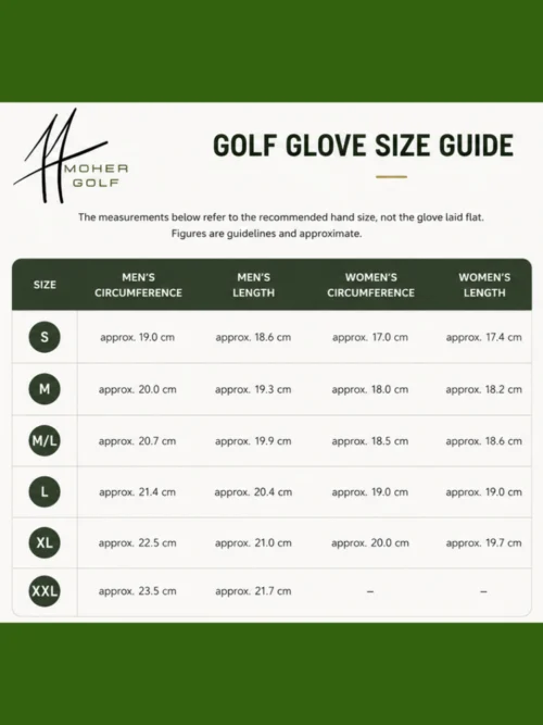Moher-glove-size Moher Golf - Element18 Golf Gloves